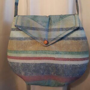 New Southwestern Western Purse Blue Green Purple Sarape stripe Saddle bag Flap